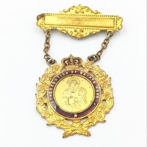 Antique or vintage Vintage Congregation Of Saint Anne Religious Pin Medal